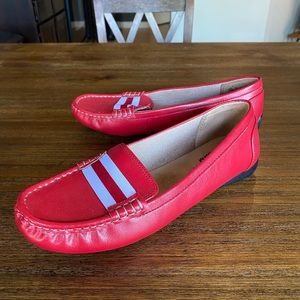 LifeStride red and white loafers Size 8.5